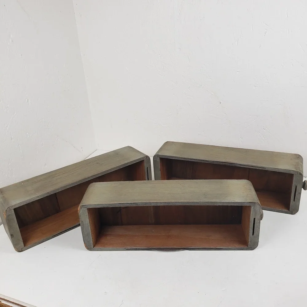 Antique Wooden Singer Treadle Sewing Machine Drawers Set of 3 Knick Knack Shelf
